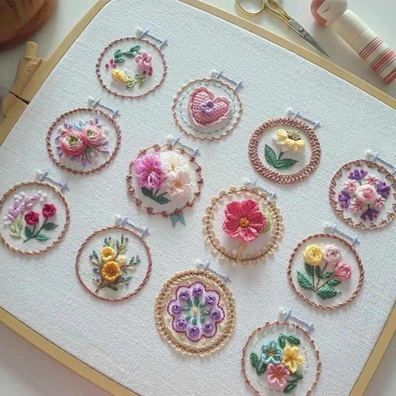 Small Flower Frame Embroidery Kit