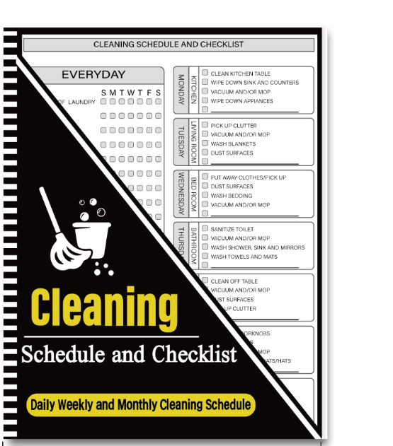 Cleaning Schedule Bill Tracker Notebook