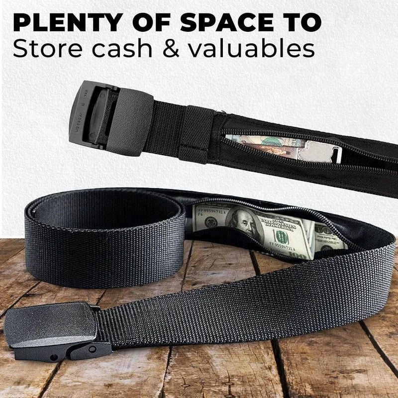 Anti Theft Belt With Hidden Money Pouch