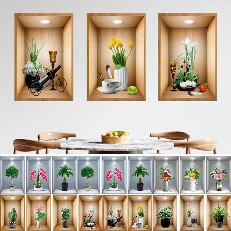 Plant And Flower 3D Effect Simulation Wall Painting